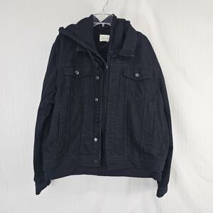 Sun + Stone Black Dillon Denim TruckerJacket Size XXL Cotton Blend